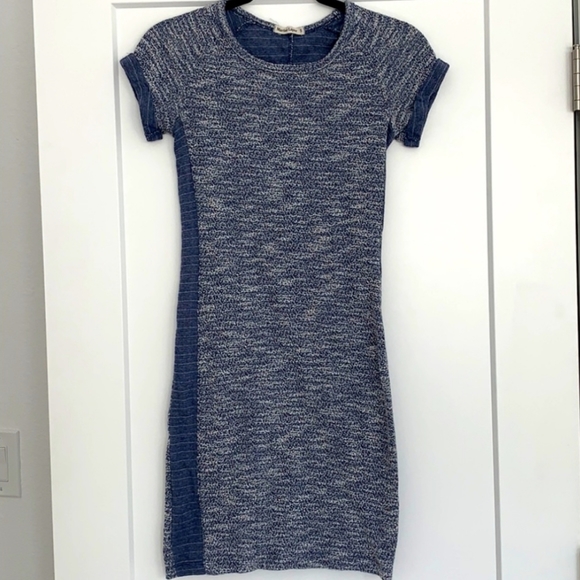 Marine Layer Tweed Blue Mini-Dress - Picture 4 of 9